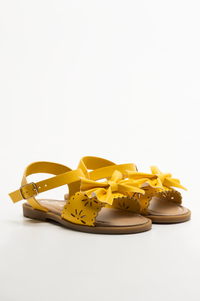 Bow Trim Sandals Yellow