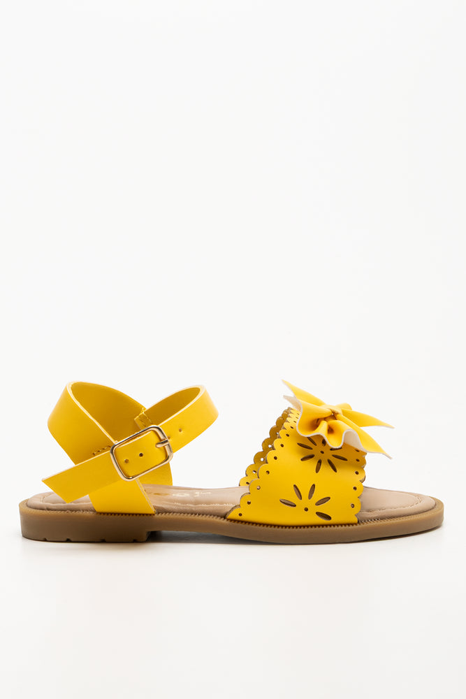 Bow Trim Sandals Yellow