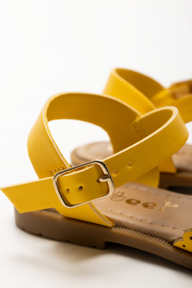 Bow Trim Sandals Yellow (3)