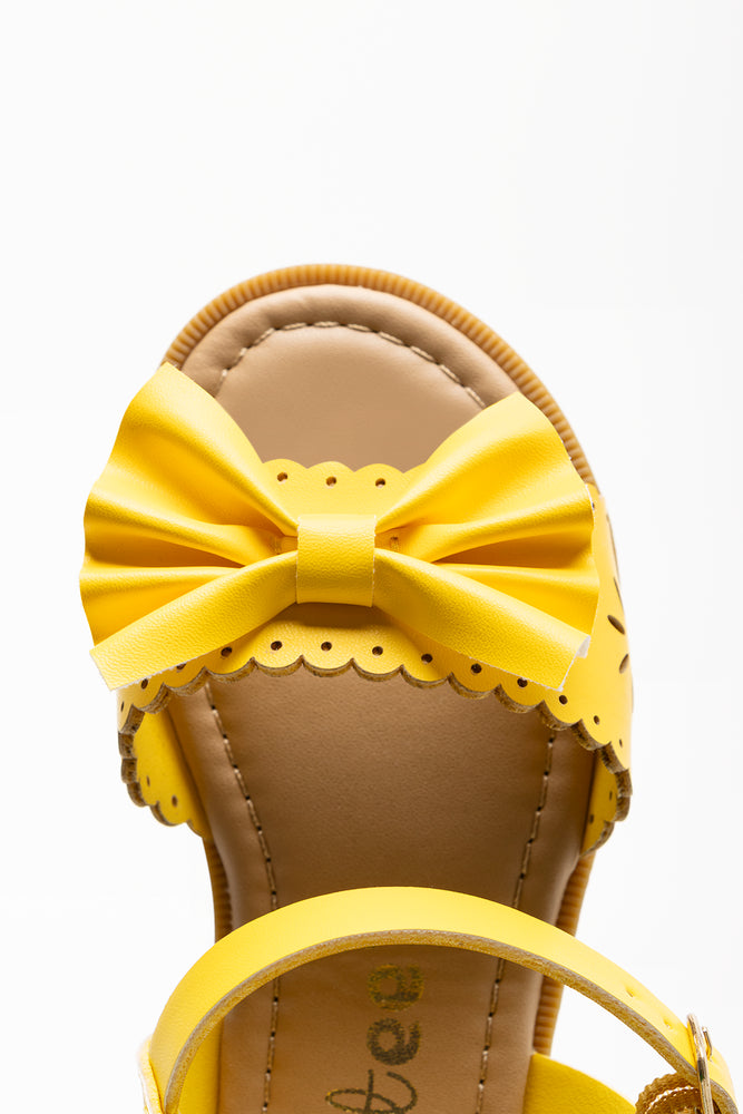Bow Trim Sandals Yellow (4)