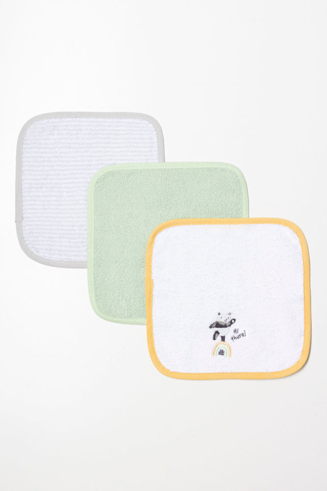 UNI 3PK FACECLOTH STYLED PANDA