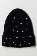 Pearl Detail Beanie Black