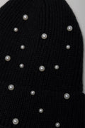 Pearl Detail Beanie Black (1)