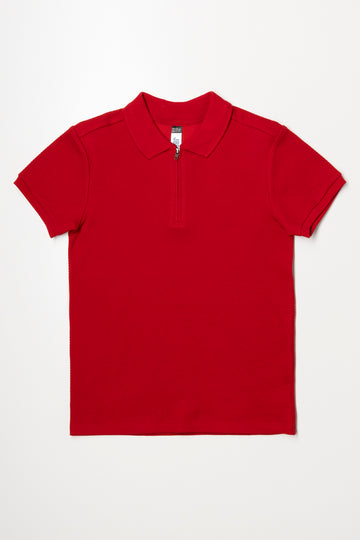 Short Sleeve Textured Golfer Red