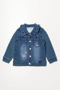 Embroidered Denim Jacket Blue