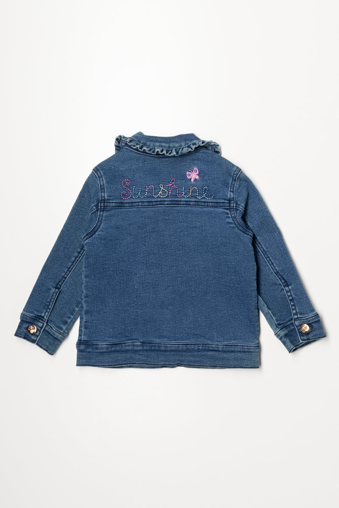 Embroidered Denim Jacket Blue (2)