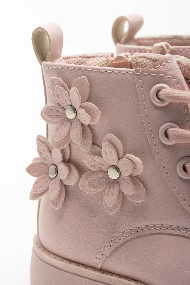 Flower Trim Boots Pink Shoes Ackermans – Shoes Ackermans