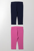 2 Pack Leggings Navy And Pink (2)