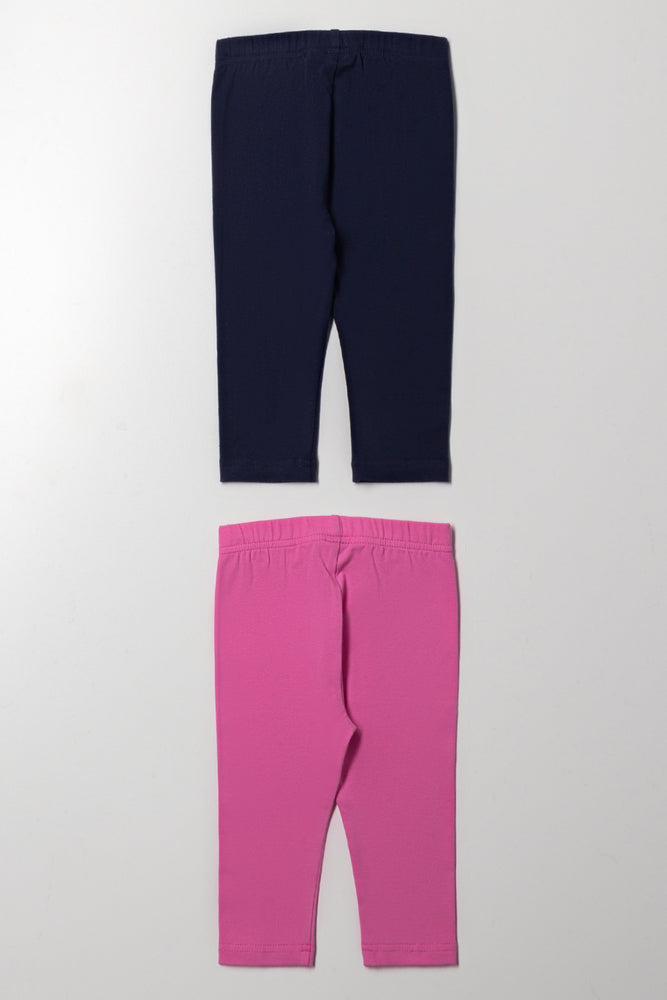 2 Pack Leggings Navy And Pink (2)