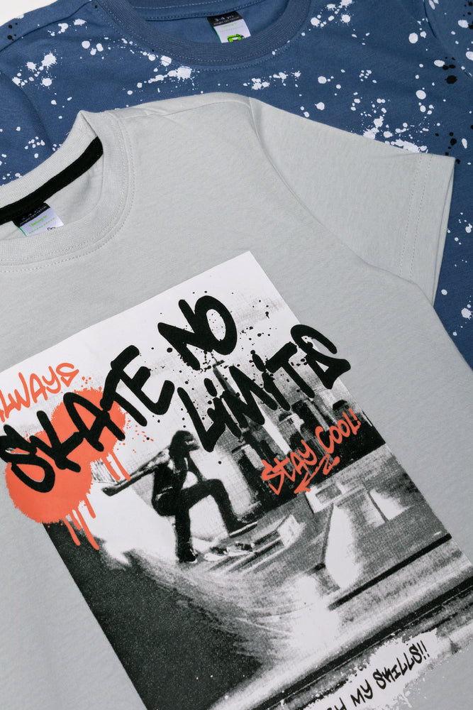 2 Pack T-Shirts Blue And Grey
