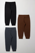 3 Pack Trackpants Brown, Dark Grey And Black (2)