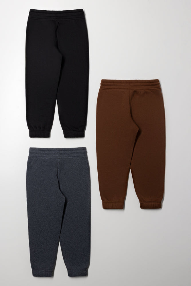 3 Pack Trackpants Brown, Dark Grey And Black (2)