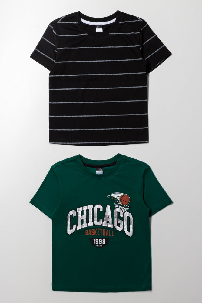 2 Pack T-Shirts Black And Green