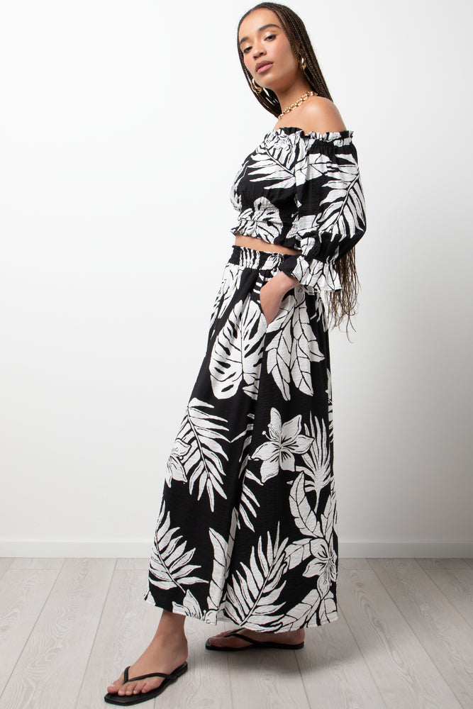 Tropical Relaxed Pants Black (2)