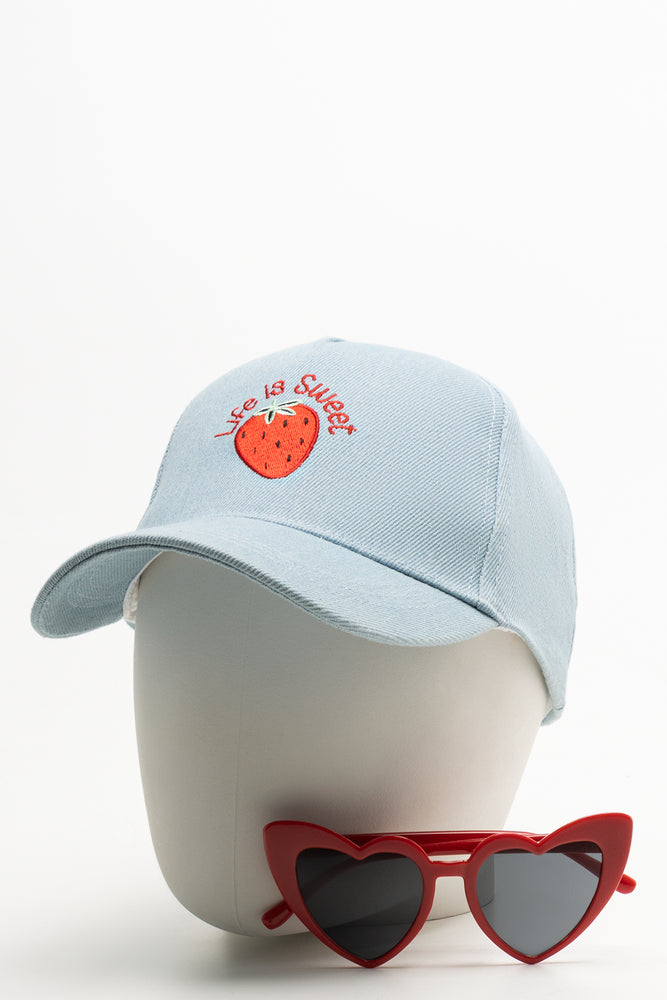 Peak Cap And Sunglasses Set Blue And Red