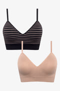 2 Pack Seamfree Bralette Black And Natural (1)