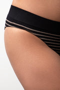 Seamless Stripe 3 Pack Brazilian Panties Black (4)