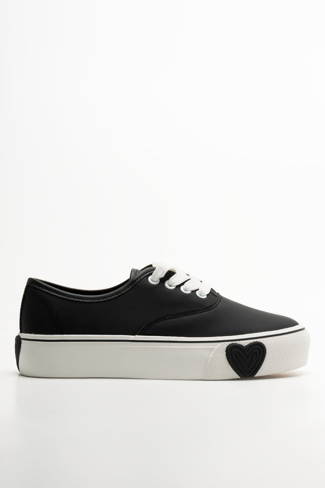 Heart Sneakers Black