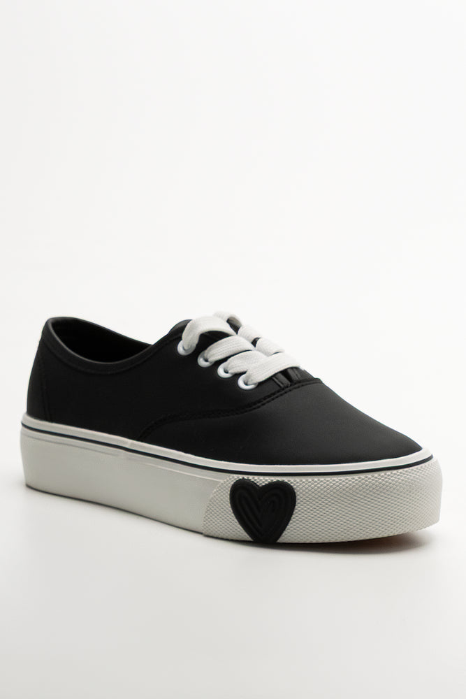 Heart Sneakers Black