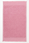 Textured Fringed Guest Towel Pink