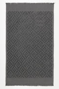 Textured Fringed Guest Towel Charcoal