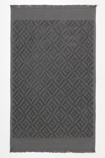 Textured Fringed Guest Towel Charcoal