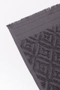 Textured Fringed Guest Towel Charcoal (1)