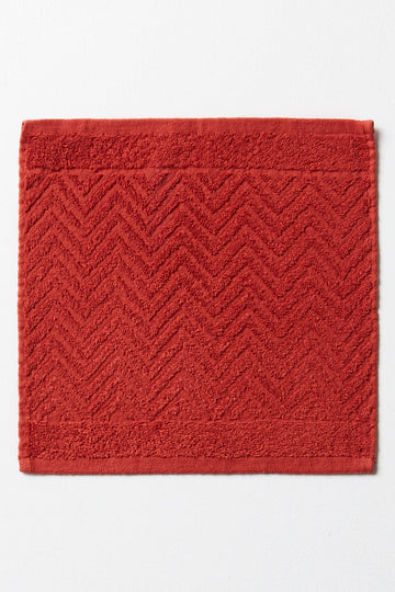 TEXTURED FACE CLOTH CINNABAR