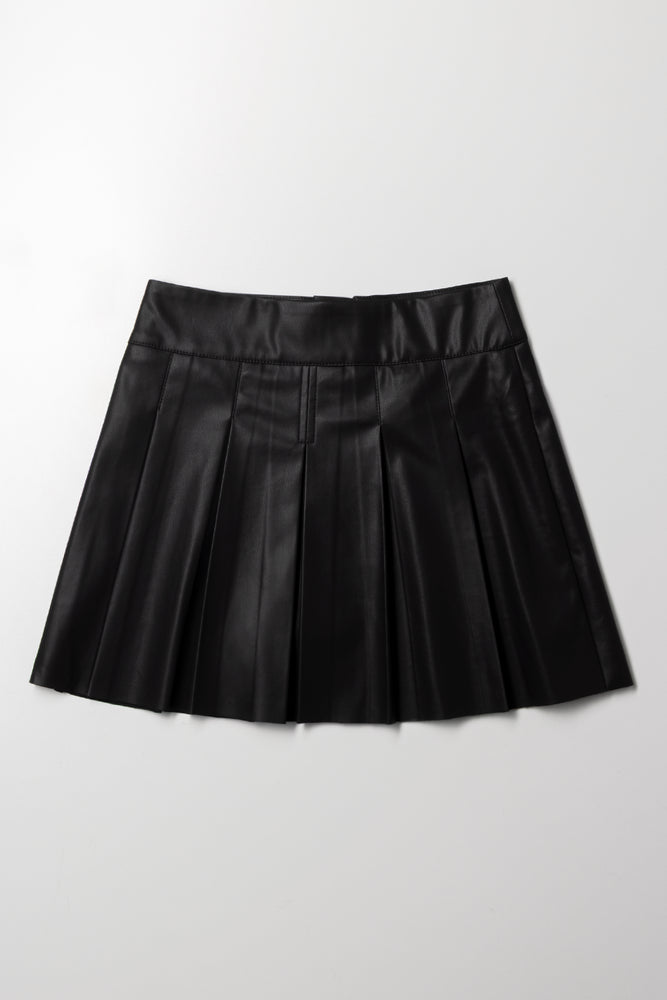 Pleated PU Skirt Black | Bottoms & Jeans | Ackermans