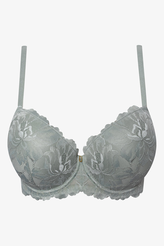 2 Pack Lace Balconette Bra Purple And Grey