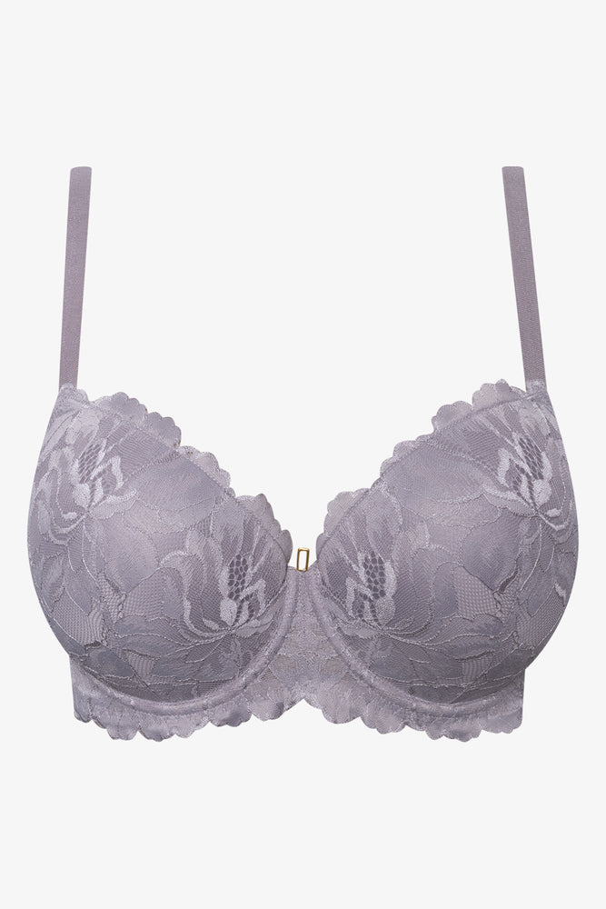 2 Pack Lace Balconette Bra Purple And Grey (2)