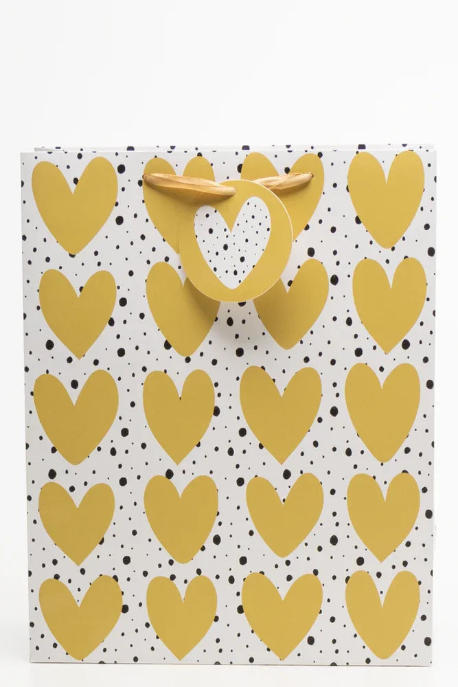 Hearts Gift Bag Yellow