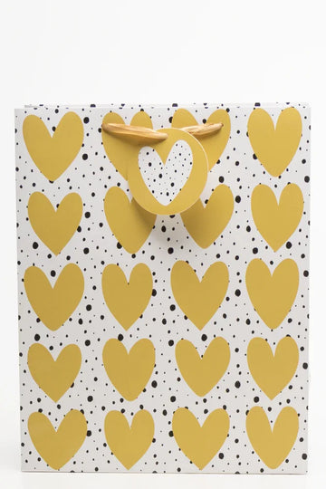 Hearts Gift Bag Yellow