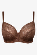 Plus Size 2 Pack Lace Non Padded Underwire Bras Brown And Natural (2)