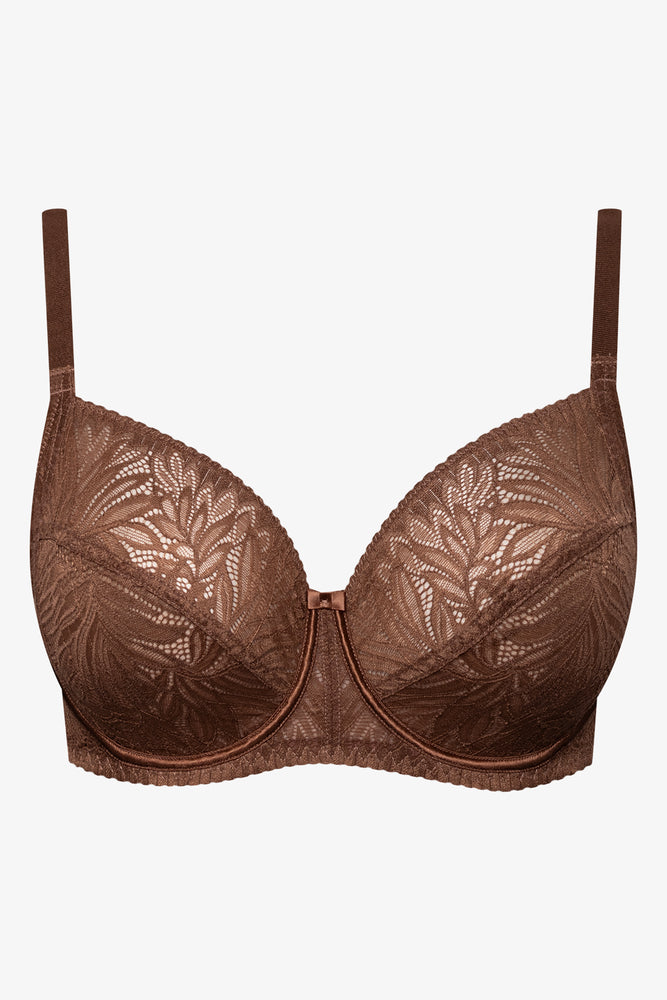 Plus Size 2 Pack Lace Non Padded Underwire Bras Brown And Natural (2)