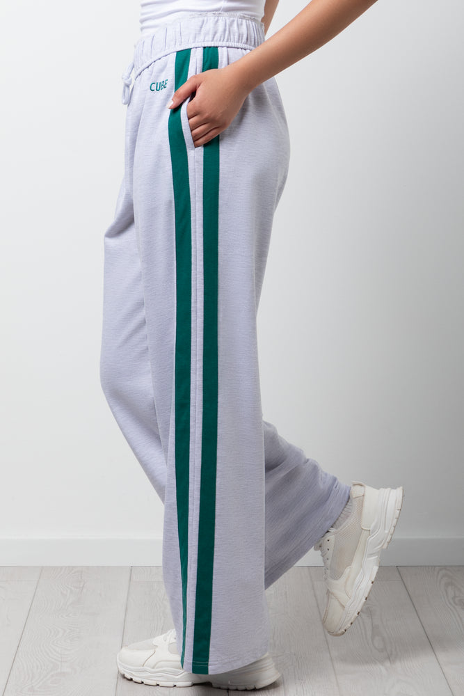 Wide Leg Joggers Grey Melange