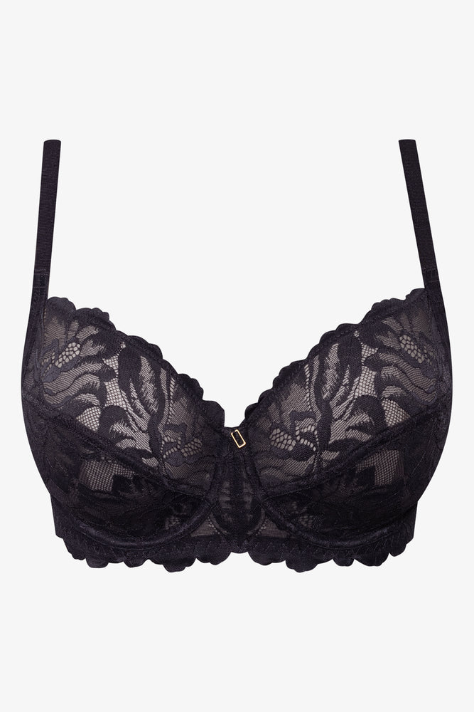 Plus Size 2 Pack Lace Non Padded Underwire Bra Black And Pink