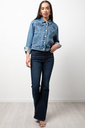 Flare Leg Denim Jeans Dark Blue