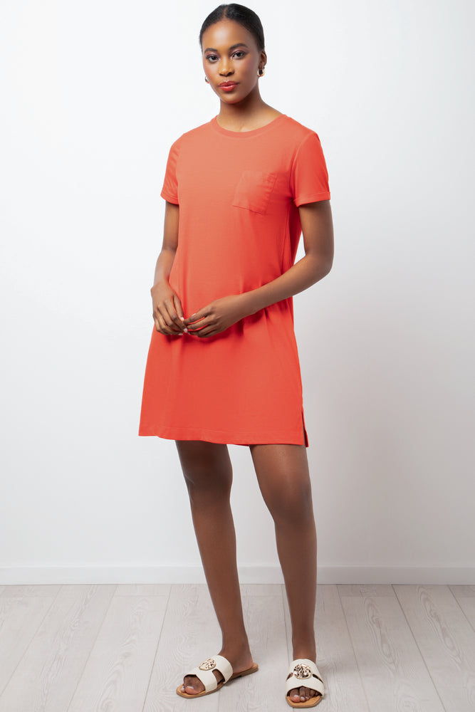 Short Sleeve T-Shirt Dress Orange | Dresses & Jumpsuits