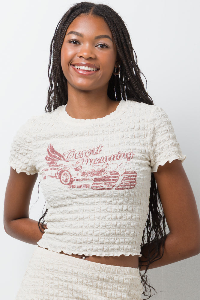 Textured Fitted T-Shirt White
