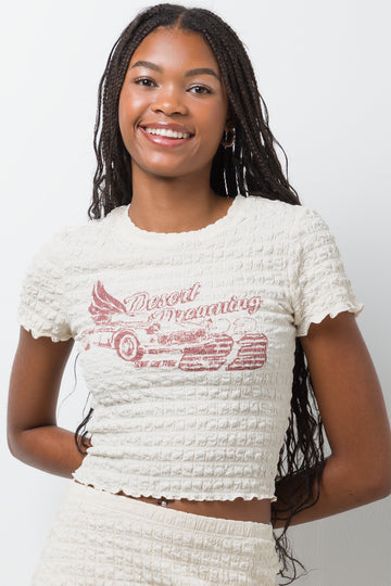 Textured Fitted T-Shirt White