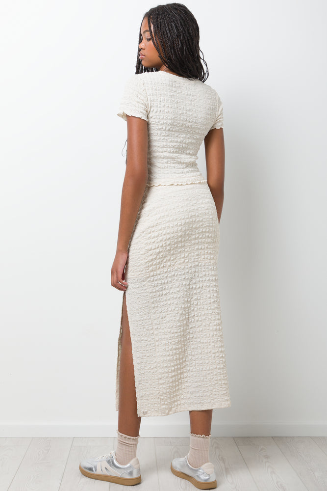 Textured Fitted T-Shirt White (2)