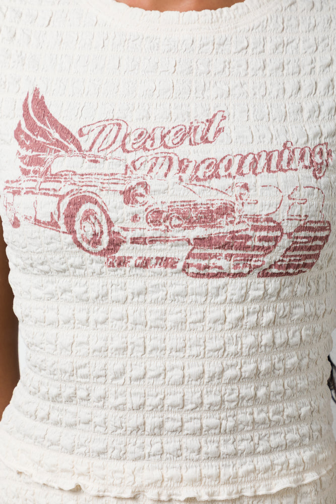 Textured Fitted T-Shirt White (3)