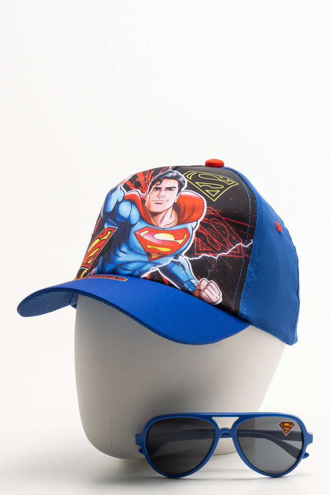 Superman Cap And Sunglasses Set Blue