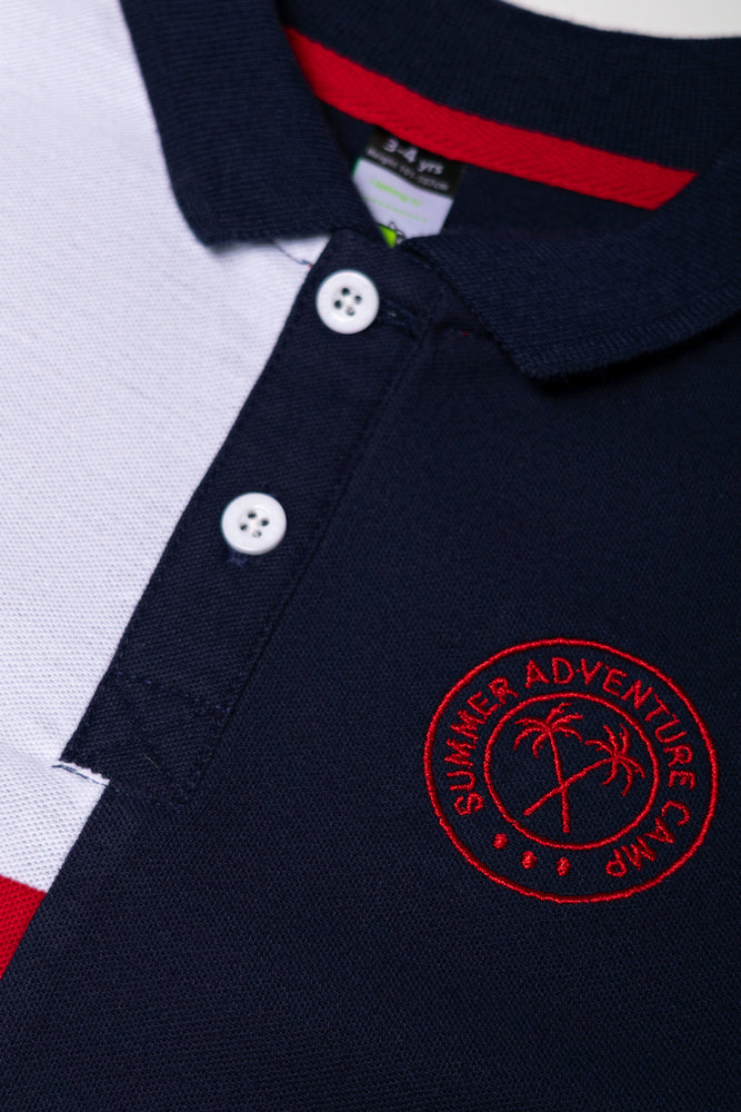 Colourblock Golfer Navy And Red