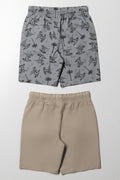 2 Pack Shorts Grey And Natural (2)