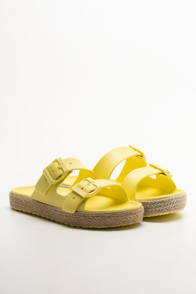 Double Buckle Sandals Yellow