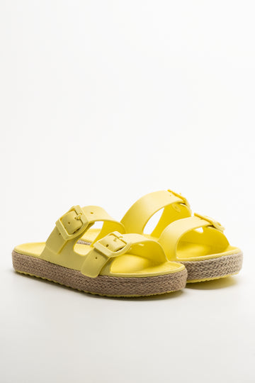 Double Buckle Sandals Yellow
