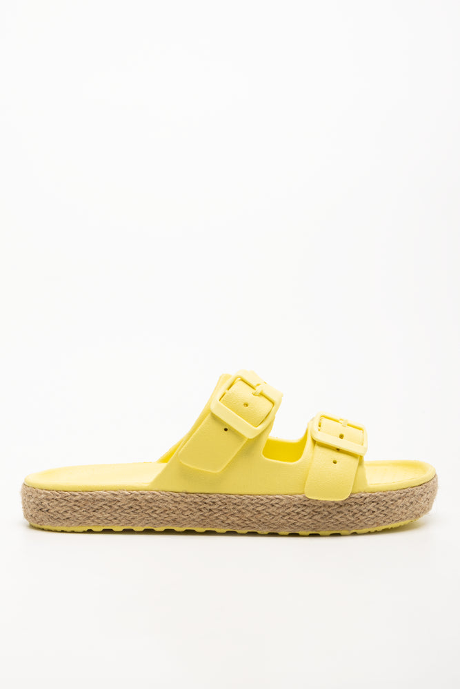 Double Buckle Sandals Yellow
