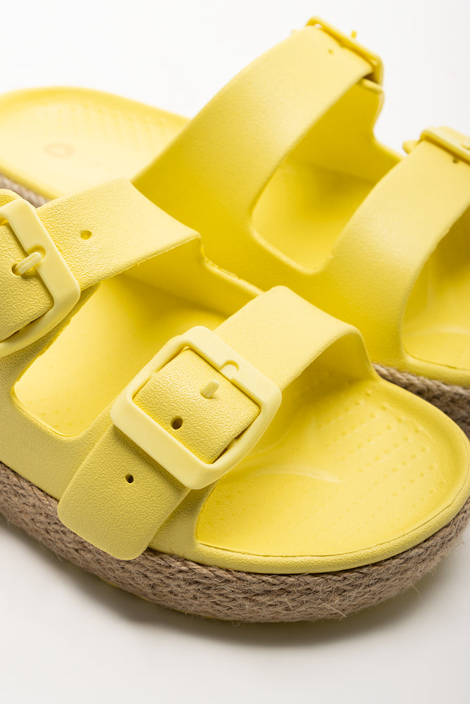 Double Buckle Sandals Yellow (2)